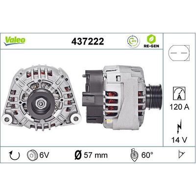 Valeo Alternator for Mercedes-Benz W203/CL203 KOMPRE - 111547202