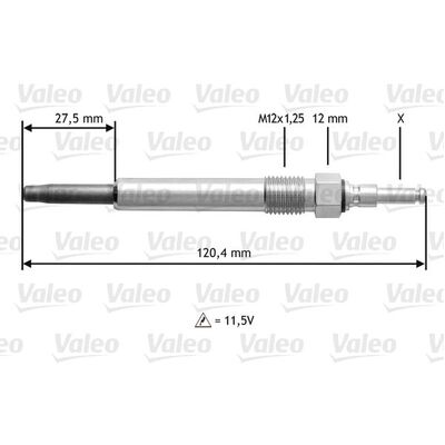 Valeo 12mm Glow Plug for Mercedes-Benz C250/E300 - 11591501