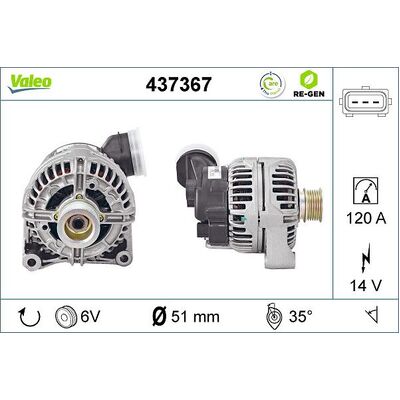 Valeo Alternator for BMW E39/E46/Z3 M52 SE - 12311432979