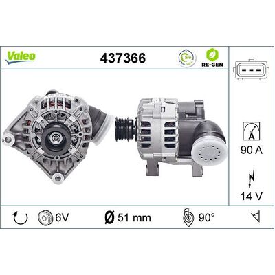 Valeo Alternator for BMW M54 E39/E46/E60/E - 12317501687