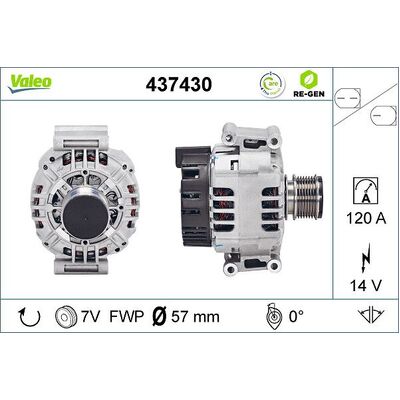 Valeo Alternator for Mercedes-Benz W203  VALEO C180 - 2711540902