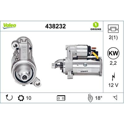 Valeo Stater Motor for Mercedes-Benz for 8R/8K CCWA - 438232