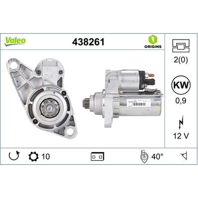 Valeo Stater Motor for Mercedes-Benz for POLO(9N) BBY - 438261