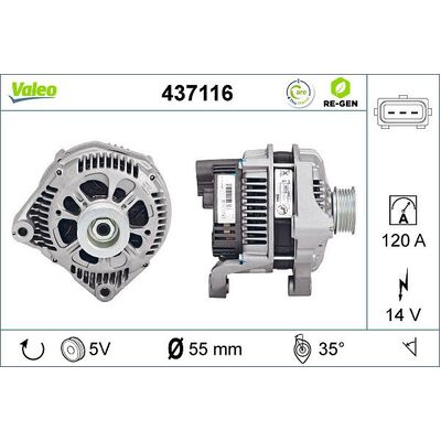 Valeo Alternator for BMW E53 3.0d 120A - 439235