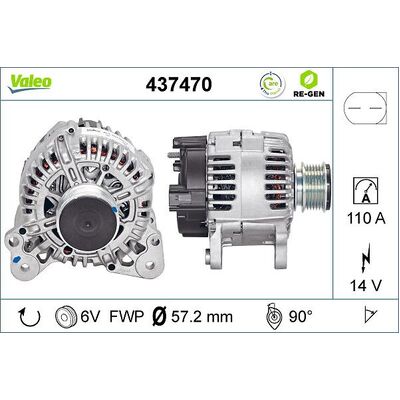 Valeo Alternator for VW 2E/2F 110A - 439501