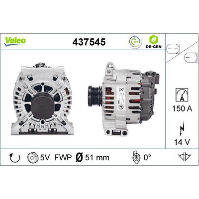 Valeo Alternator for Mercedes-Benz 169 M640 - 439552