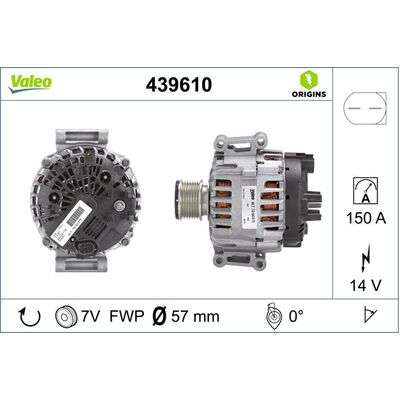 Valeo Alternator for Mercedes-Benz 204 271.950 - 439610