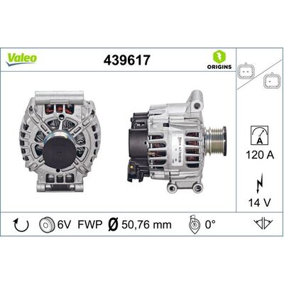 Valeo MM Alternator N12-N18 120A - 439617