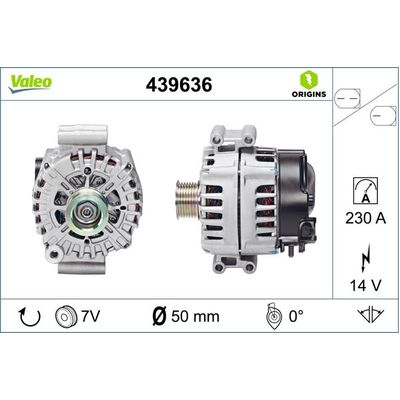 Valeo Alternator for BMW E70 N63/S63 230A - 439636