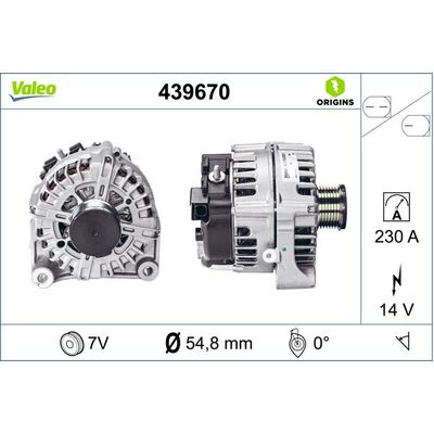 Valeo Alternator for BMW F10 N57 230A >12 - 439670