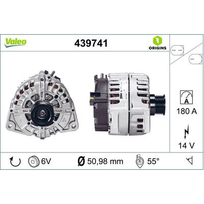 Valeo Alternator for Mercedes-Benz M278 - 439741