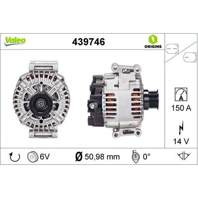 Valeo Alternator for Mercedes-Benz 204/207 M651 W/ST - 439746