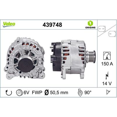 Valeo Alternator for VW 8R CGLB (150A) - 439748