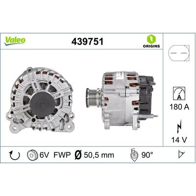 Valeo Alternator for VW T5 CCHA - 439751