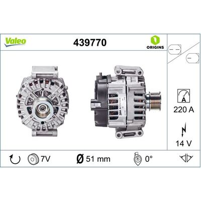 Valeo Alternator for Mercedes-Benz 166 ML350CDI - 439770