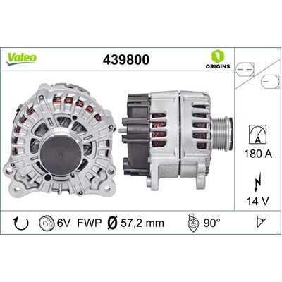 Valeo Alternator for VW 4G/8R TDI (180A) - 439800