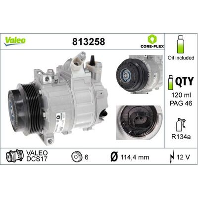 Valeo M COMPRESSOR 204/207 4 CYL TUR - 813258