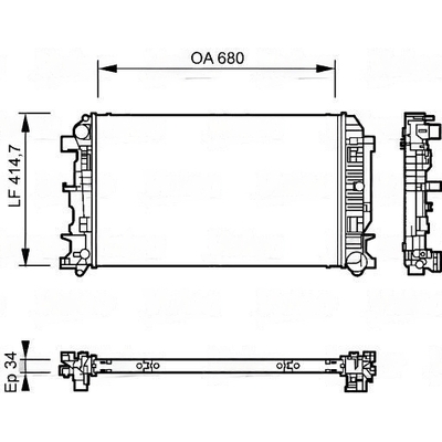 Valeo Radiator for Mercedes-Benz SPRINTER MAN+4 CYL - 9065000002