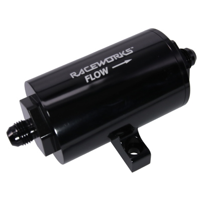 Raceworks An-6 10Micron Billet Motorsport Fuel Filter Od52Mm Length 125Mm - ALY-206-10BK