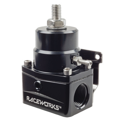 Raceworks EFI Adjustable Fuel Pressure Regulator 3x AN-10 ORB ports FPR-502BK