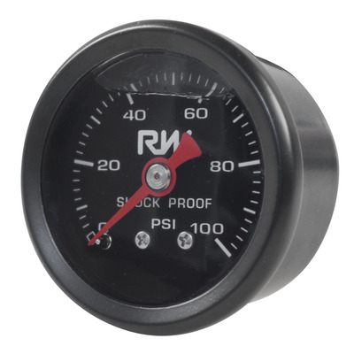 Raceworks Fuel Pressure Gauge 0-100Psi Liquid Filled - FSA-506BK