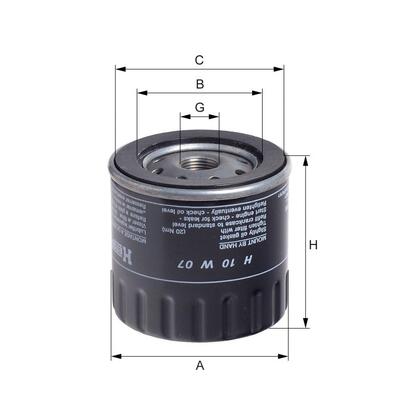 Hengst Filter Oil Filter - H10W07