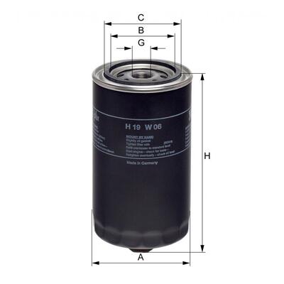 Hengst Filter Oil Filter - H19W06