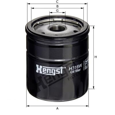 Hengst Filter Oil Filter - H316W