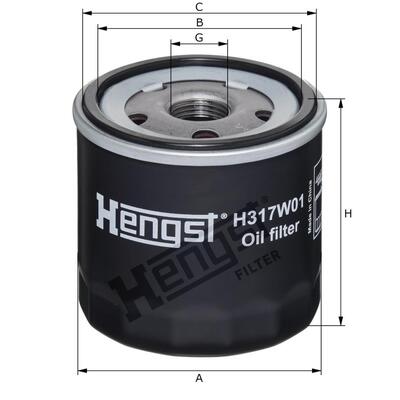 Hengst Filter Oil Filter - H317W01