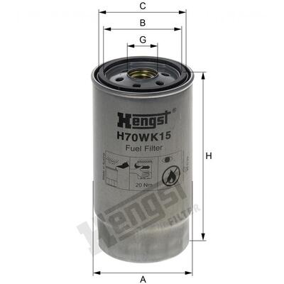 Hengst Filter Fuel Filter - H70WK15