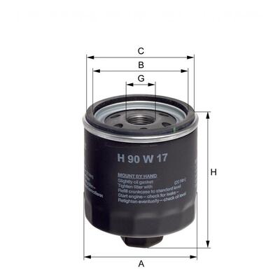 Hengst Filter Oil Filter - H90W17