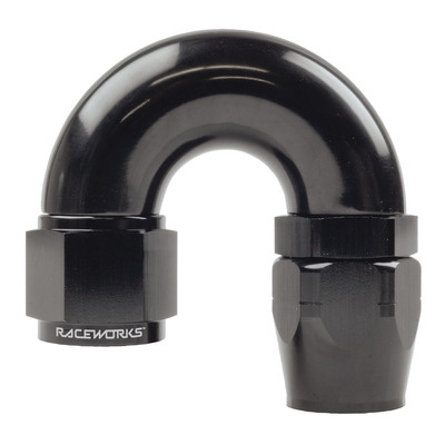 Raceworks Cutter Hose End AN-10 180deg - RWF-106-10BK