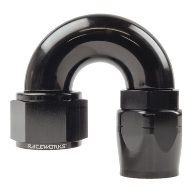 Raceworks Cutter Hose End AN-12 180deg - RWF-106-12BK