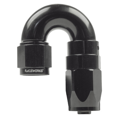 Raceworks Taper Hose End AN-4 180deg - RWF-116-04BK