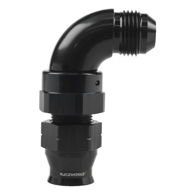 Raceworks Male AN-6 to 3/8in Tube 90deg Adapter - RWF-137-06-06BK