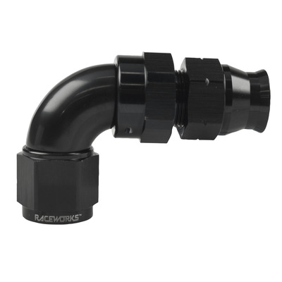 Raceworks Female AN-8 to 1/2In Tube 90deg Adapter - RWF-139-08-08BK