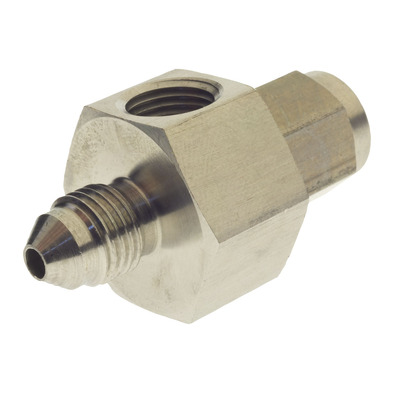 Raceworks Female Swivel to Male AN-3 Stainless with 1/8in NPT Port - RWF-140-03SS