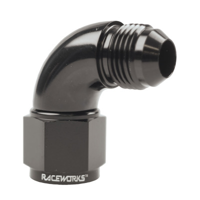 Raceworks Female To Male Swivel Elbow An-6 90Deg - RWF-143-06BK