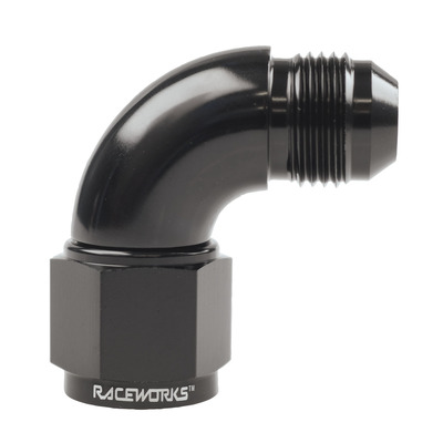 Raceworks Female To Male Swivel Elbow An-10 90Deg - RWF-143-10BK