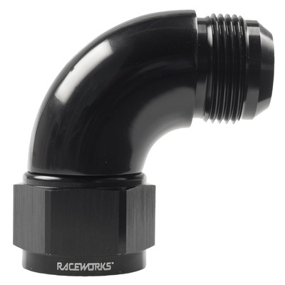 Raceworks Female to Male Swivel Elbow AN-16 90deg - RWF-143-16BK