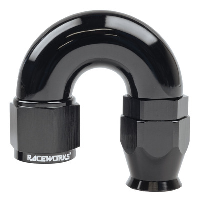 Raceworks PTFE Hose End AN-4 180deg - RWF-206-04BK