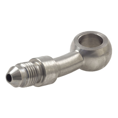 Raceworks 11.2mm Banjo to AN-4 Male Flare Stainless 20deg - RWF-316-04SS