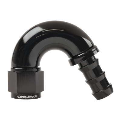 Raceworks Push Lock Hose End AN-10 150deg - RWF-405-10BK