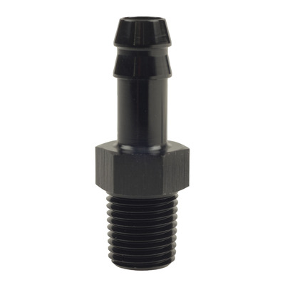 Raceworks Male NPT 1/4in to 1/4in AN-4 Barb - RWF-421-04-04BK