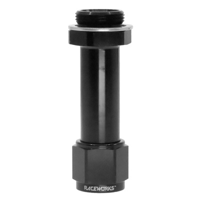 Raceworks Holley 7/8-20 AN-8 Female Swivel Long Adapter - RWF-710-08BK