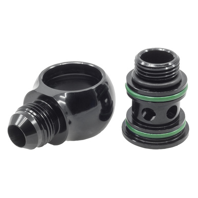 Raceworks Low Profile Banjo Adapter Male Flare AN-6 to ORB An10 - RWF-909-06-10BK