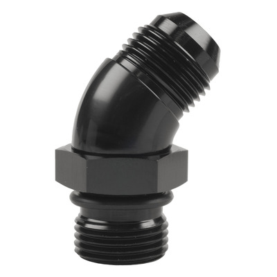 Raceworks AN-12 45deg ORB to Male Flare Adapter - RWF-923-12BK