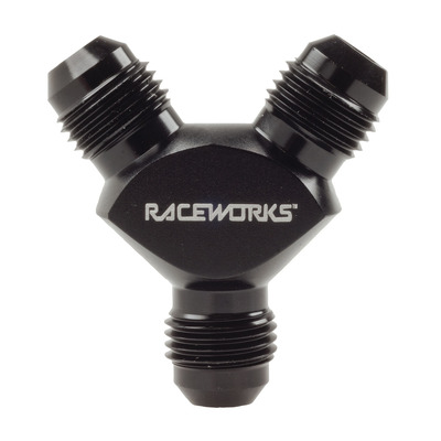 Raceworks Y Block Male Flare An Thread 3 X An-6 - RWF-930-06-06BK