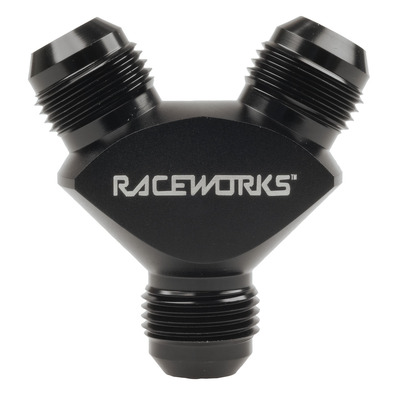 Raceworks Y Block Male Flare an Thread 3 x AN-10 - RWF-930-10-10BK