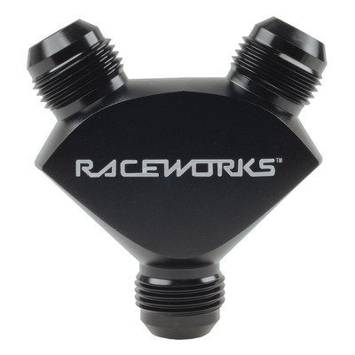 Raceworks Y Block Male Flare an Thread 3 x AN-12 - RWF-930-12-12BK